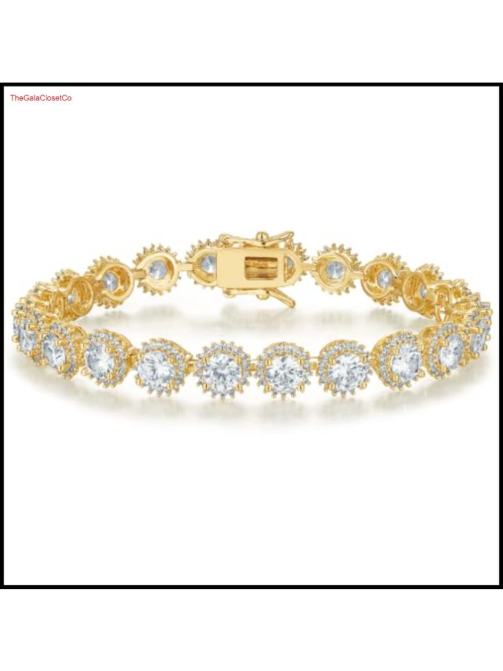 18K Yellow Gold Plated Tennis Bracelet Cubic Zirconia